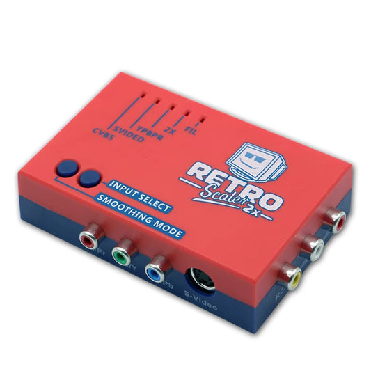 Compact retro console upscaler with plug-and-play design