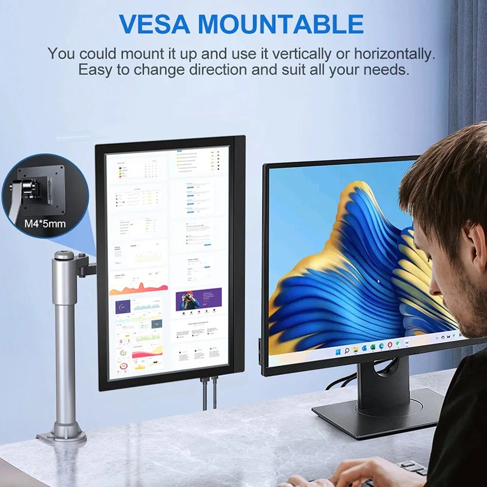 14 inch and 16 inch portable monitor with adjustable stand