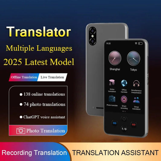 Language translator device supporting 138 languages including Chinese and Spanish translator