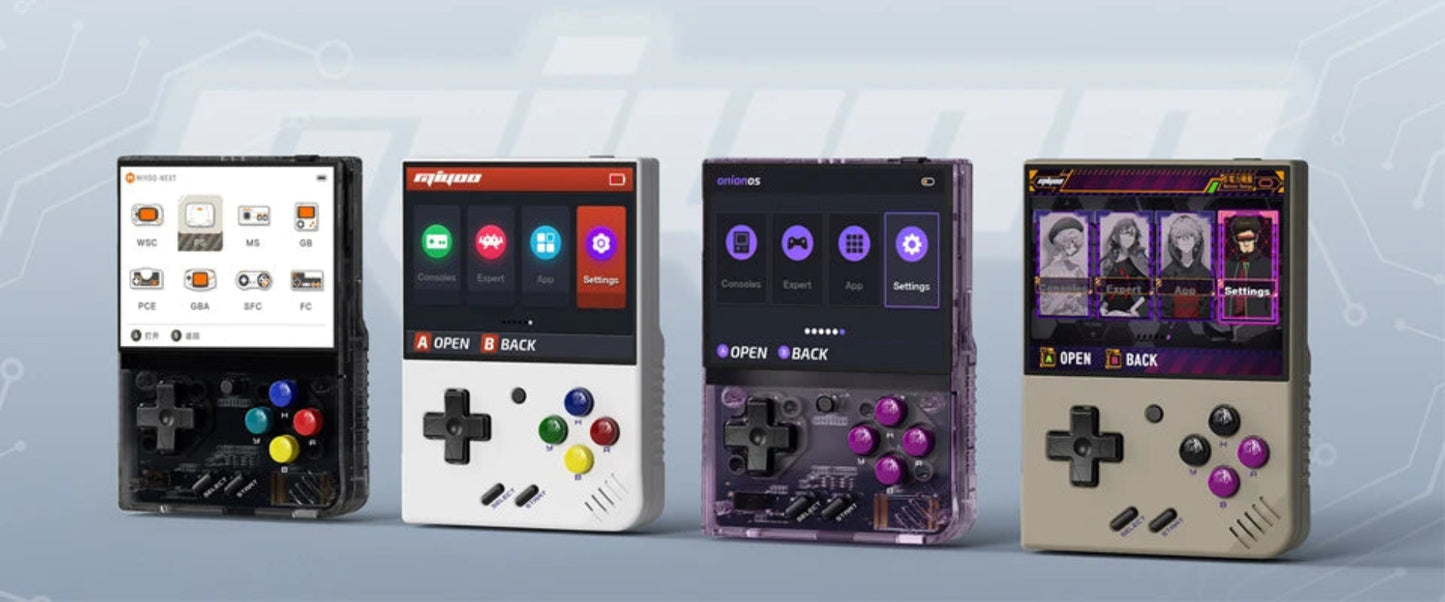 Hand held game console MIYOO Mini Plus - console with retro games and IPS screen