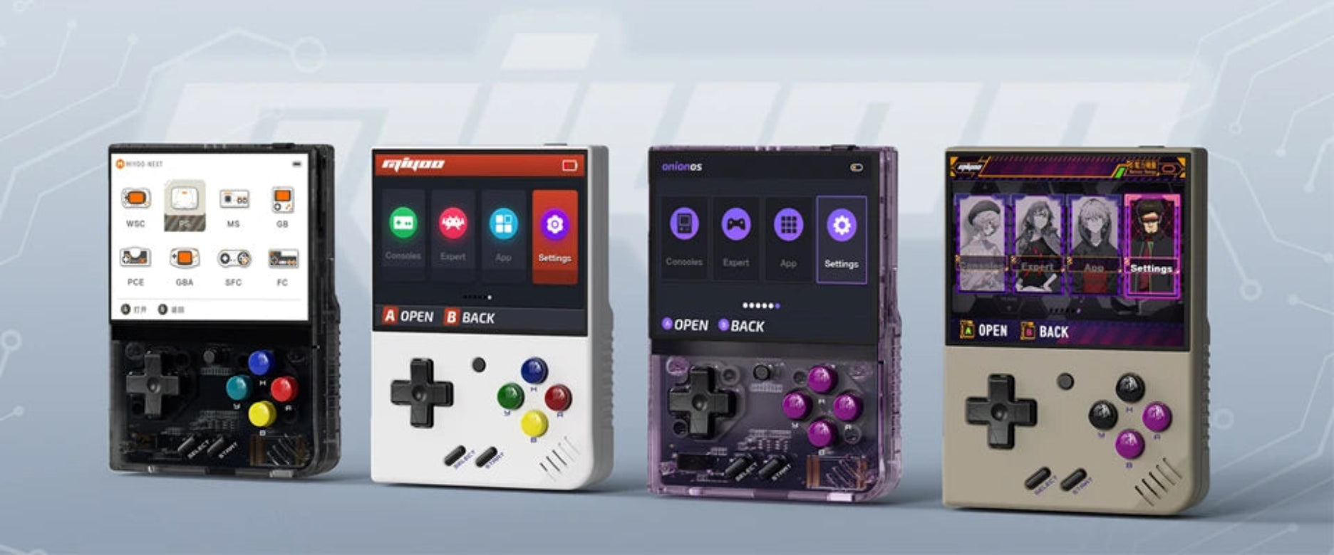 Hand held game console MIYOO Mini Plus - console with retro games and IPS screen