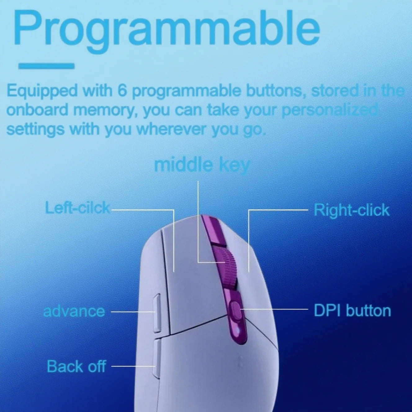 Gaming mouse with programmable buttons - Logitech G304 G305 for CS:GO