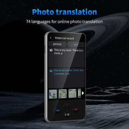 Photo translation feature on portable language translator - instant text recognition