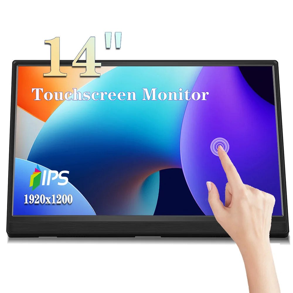 Portable monitor touchscreen 14 and 16 inch USB display - front view