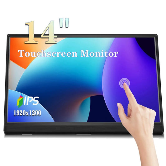 Portable monitor touchscreen 14 and 16 inch USB display - front view